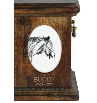 Shire Horse - commemorative plaque with a photo of a horse, tombstone plaque with a print, personalized oval plaque by Art-Dog brand