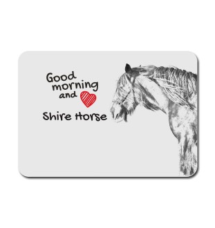 Cheval Shire - tapis de souris imprimé, tapis de souris personnalisé avec un cheval, un gadget unique pour un employé de bureau de la marque Art-Dog