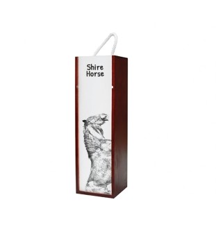 Cheval Shire - boîte à vin avec un cheval, boîte à alcool avec une illustration, boîte cadeau personnalisée de la marque Art-Dog
