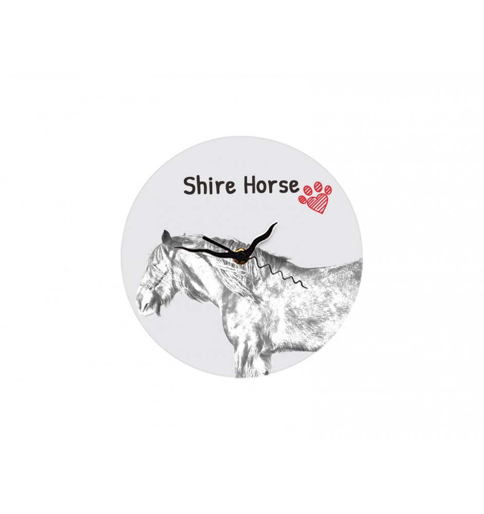 Shire Horse - wall clock with a horse, shelf clock with a print, personalized home decoration from the Art-Dog brand