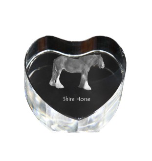 Cheval Shire - une photo de cheval dans un cristal, un cœur en cristal, un cadre exceptionnel avec une photo de la marque Art-Dog