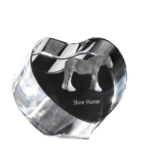 Cheval Shire - une photo de cheval dans un cristal, un cœur en cristal, un cadre exceptionnel avec une photo de la marque Art-Dog