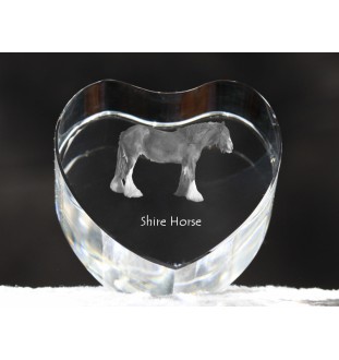 Shire Horse - a photo of a horse in crystal, a crystal heart, a unique frame with a photo from the Art-Dog brand