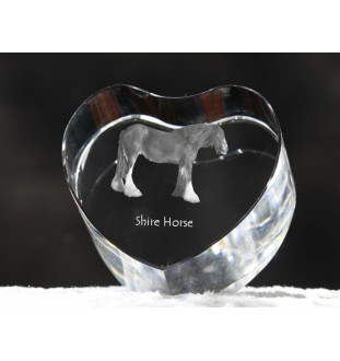 Shire Horse - a photo of a horse in crystal, a crystal heart, a unique frame with a photo from the Art-Dog brand