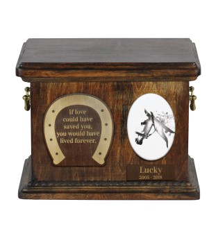 Spanischer Normanne - Eine Urne für die Asche eines Pferdes, eine Urne für ein Pferd mit Foto, personalisierte Tierasche-Box von Art-Dog.