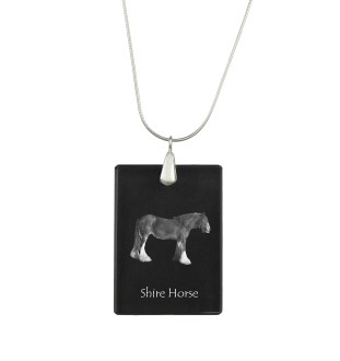 Shire-Pferd - Crystal pendant with horse, silver necklace with photo, personalised pendant by Art-Dog brand