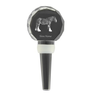 Shire Horse - Crystal bottle stopper with horse, unique wine stopper with photo, personalised gift for sommelier by Art-Dog brand