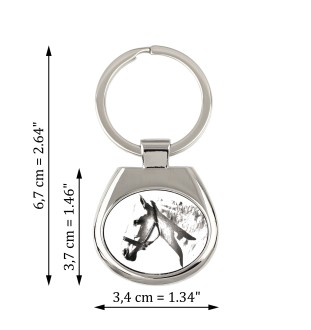 Normand espagnol - porte-clés avec un cheval, porte-clés imprimé, breloque personnalisée de la marque Art-Dog