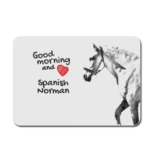 Normand espagnol - tapis de souris imprimé, tapis de souris personnalisé avec un cheval, un gadget unique pour un employé de bureau de la marque Art-Dog
