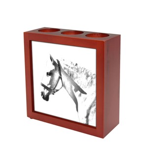 Spanischer Normanne - Stifthalter mit Pferd, Schreibtischorganizer mit Aufdruck, personalisierte Schreibtischdekoration der Marke Art-Dog