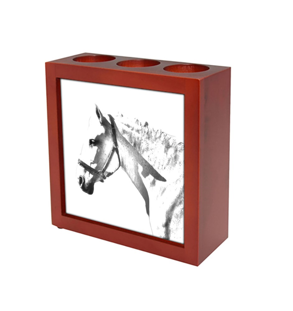 Spanischer Normanne - Stifthalter mit Pferd, Schreibtischorganizer mit Aufdruck, personalisierte Schreibtischdekoration der Marke Art-Dog