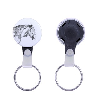 Shire-Pferd - ein einzigartiger Schlüsselanhänger mit einem Pferdebild, handgefertigtes Produkt, leicht und handlich, Anhänger der Marke Art-Dog