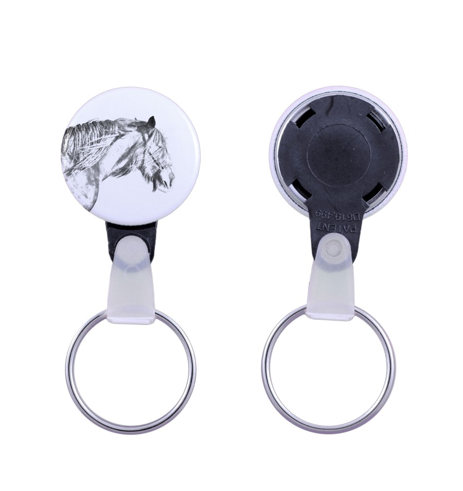 Shire-Pferd - ein einzigartiger Schlüsselanhänger mit einem Pferdebild, handgefertigtes Produkt, leicht und handlich, Anhänger der Marke Art-Dog