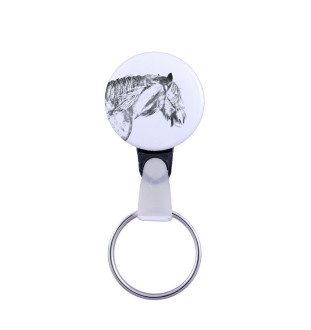 Cheval Shire - porte-clés unique avec une photo de cheval, produit fait à la main, accroche légère et pratique de la marque Art-Dog