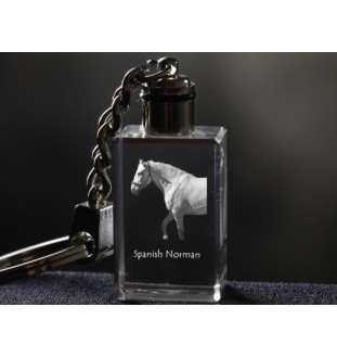 Spanischer Normanne - Kristall-Anhänger mit Foto eines Pferdes, beleuchteter Anhänger, einzigartiges Geschenk der Marke Art-Dog
