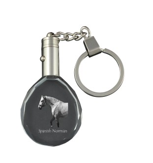 Spanischer Normanne - pendant with a picture of a horse, crystal key ring in a gift box, unique gift by Art-Dog brand