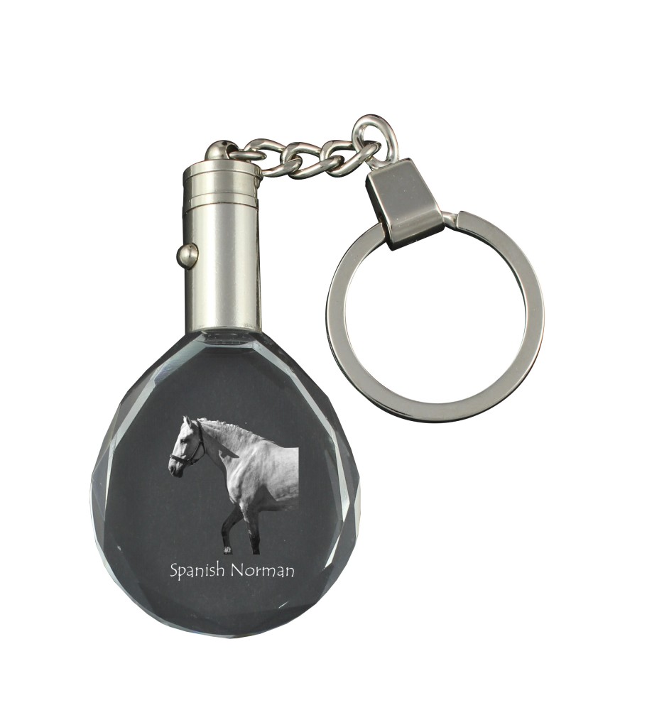 Spanish Norman - pendant with a picture of a horse, crystal key ring in a gift box, unique gift by Art-Dog brand