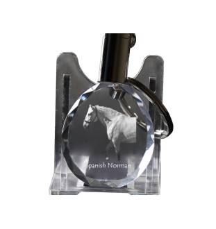 Normand espagnol - pendant with a picture of a horse, crystal key ring in a gift box, unique gift by Art-Dog brand