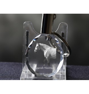Spanischer Normanne - pendant with a picture of a horse, crystal key ring in a gift box, unique gift by Art-Dog brand