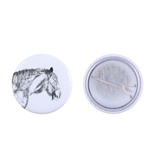 Cheval Shire ornement de chemise, broche pour sac, cadeau idéal avec la possibilité d'ajouter votre propre graphisme de la marque Art-Dog