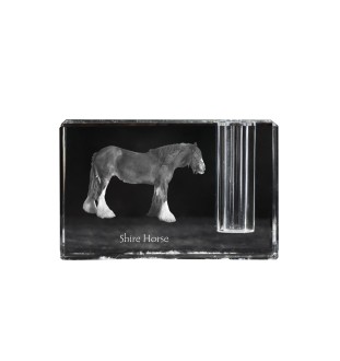 Shire-Pferd - Stifthalter, Kristallorganisator mit Bild eines Pferdes, einzigartige Schreibtischdekoration der Marke Art-Dog