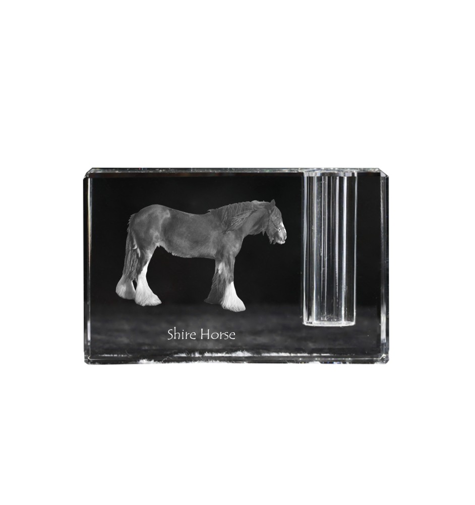 Shire Horse - Pen stand, crystal organiser with picture of a horse, unique desk decoration by Art-Dog brand