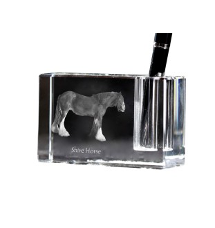Cheval Shire - Porte-stylos, organiseur en cristal avec image d'un cheval, décoration de bureau unique par la marque Art-Dog