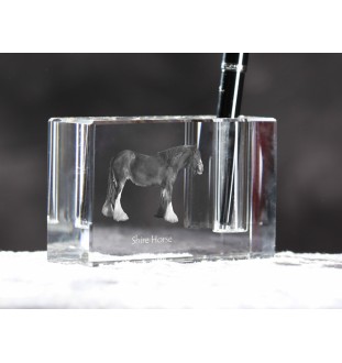 Shire Horse - Pen stand, crystal organiser with picture of a horse, unique desk decoration by Art-Dog brand