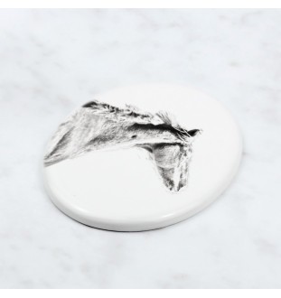 Vollblut - Gedenktafel mit einem Pferdefoto, Grabplatte mit Druck, personalisierte ovale Platte von Art-Dog.