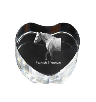 Normand espagnol - une photo de cheval dans un cristal, un cœur en cristal, un cadre exceptionnel avec une photo de la marque Art-Dog