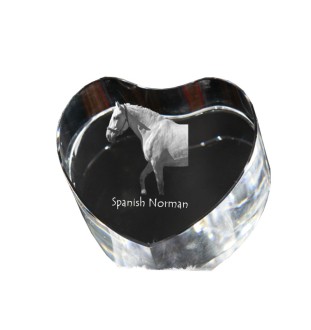 Normand espagnol - une photo de cheval dans un cristal, un cœur en cristal, un cadre exceptionnel avec une photo de la marque Art-Dog