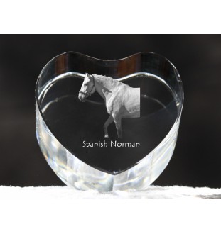 Spanischer Normanne - Pferdefoto im Kristall, Kristallherz, einzigartiger Bilderrahmen der Marke Art-Dog