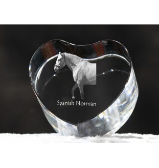 Normand espagnol - une photo de cheval dans un cristal, un cœur en cristal, un cadre exceptionnel avec une photo de la marque Art-Dog