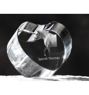 Normand espagnol - une photo de cheval dans un cristal, un cœur en cristal, un cadre exceptionnel avec une photo de la marque Art-Dog