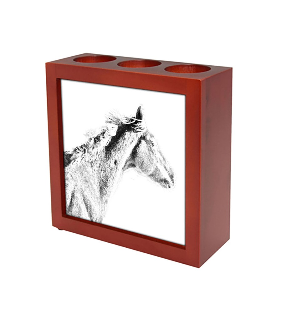 Vollblut - Stifthalter mit Pferd, Schreibtischorganizer mit Aufdruck, personalisierte Schreibtischdekoration der Marke Art-Dog