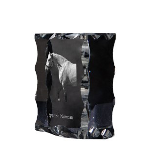 Normand espagnol - Kristall mit einem Pferdebild, Glasstatuette mit einem Bild, einzigartiger Bilderrahmen der Marke Art-Dog