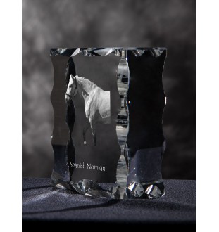 Normand espagnol - Kristall mit einem Pferdebild, Glasstatuette mit einem Bild, einzigartiger Bilderrahmen der Marke Art-Dog