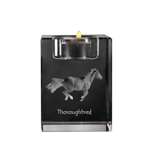 Thoroughbred - Candle holder with picture of a horse, crystal tealight holder, personalised gift by Art-Dog brand