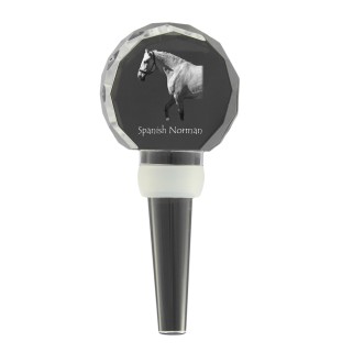 Spanish Norman - Crystal bottle stopper with horse, unique wine stopper with photo, personalised gift for sommelier by Art-Dog brand
