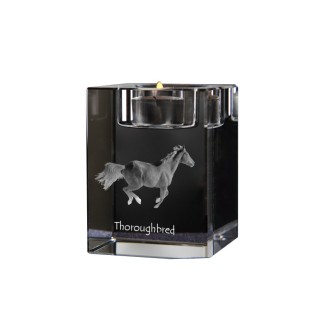 Thoroughbred - Candle holder with picture of a horse, crystal tealight holder, personalised gift by Art-Dog brand