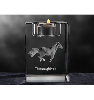 Pur-sang - Bougeoir avec image d'un cheval, porte bougie en cristal, cadeau personnalisé par la marque Art-Dog