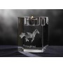 Vollblut - Kerzenhalter mit Bild eines Pferdes, Teelichthalter aus Kristall, personalisiertes Geschenk der Marke Art-Dog