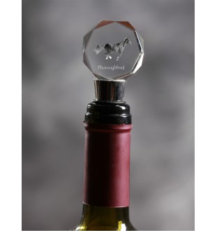 Thoroughbred - Bottle stopper, crystal wine stopper with picture of a horse, personalised gift for bartender by Art-Dog brand