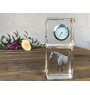 Spanish Norman - crystal clock with a photo, photo of a horse in crystal, personalized desk clock by Art-Dog brand