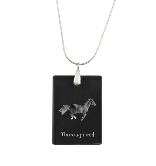 Vollblut - Crystal pendant with horse, silver necklace with photo, personalised pendant by Art-Dog brand