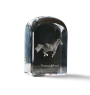 Thoroughbred - crystal cube with a photo, photo of a horse in crystal, cubic paperweight from Art-Dog brand