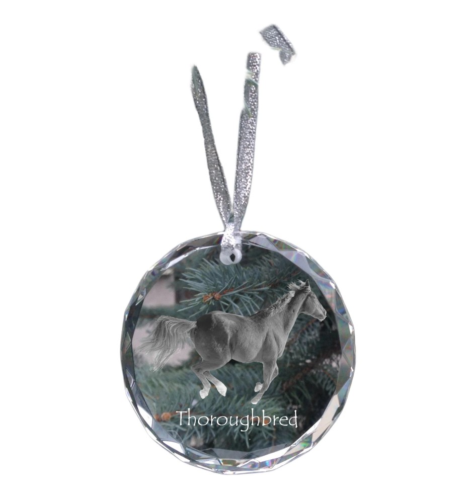 Pur-sang - boule de Noël en cristal avec une photo, photo de cheval dans le cristal, décoration personnalisée pour sapin de Noël de la marque Art-Dog