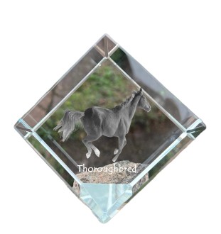 Koń pełnej krwi angielskiej kostka kryształowa z koniem Art-Dog