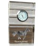 Thoroughbred - glass clock with a photo, photo of a horse in crystal, personalized standing office clock by Art-Dog brand