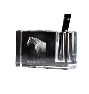 Normand espagnol - Porte-stylos, organiseur en cristal avec image d'un cheval, décoration de bureau unique par la marque Art-Dog